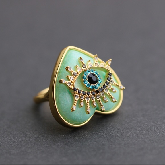 Kurt Geiger Evil Eye Heart Cocktail Ring - Picture 5 of 9